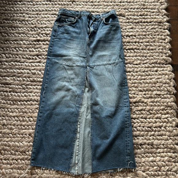 Reformation BRAND NEW NEVER WORN! Jean Skirt, full length, high waisted. - Picture 5 of 9